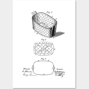 Splint Laundry Basket Vintage Patent Hand Drawing Posters and Art